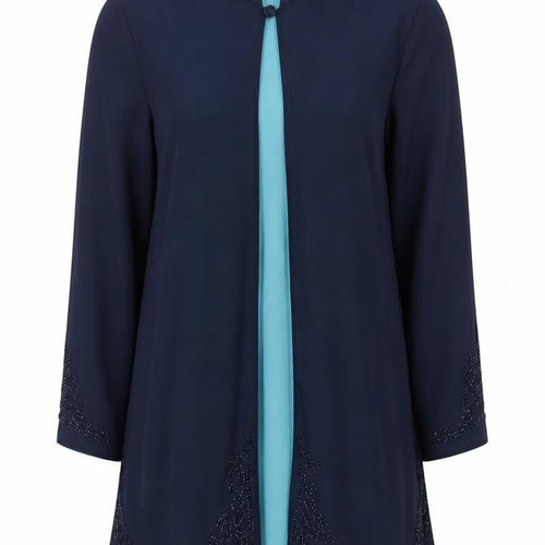 Windsmoor Women’s Blue Beaded Chiffon Jacket Size 10 Formal