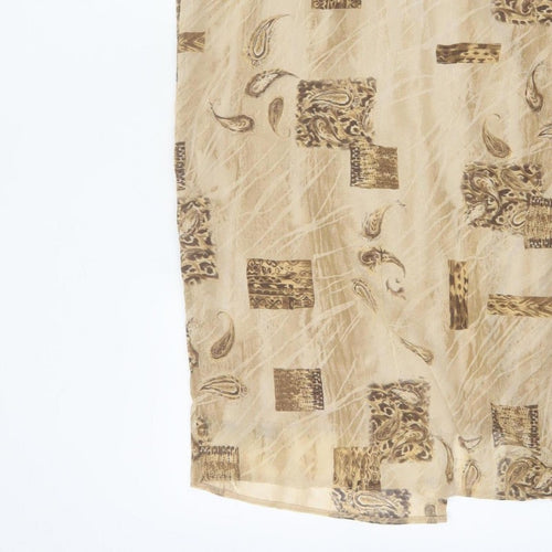 Kloss Collection Women's Beige UK 16 Long Paisley Pencil Skirt