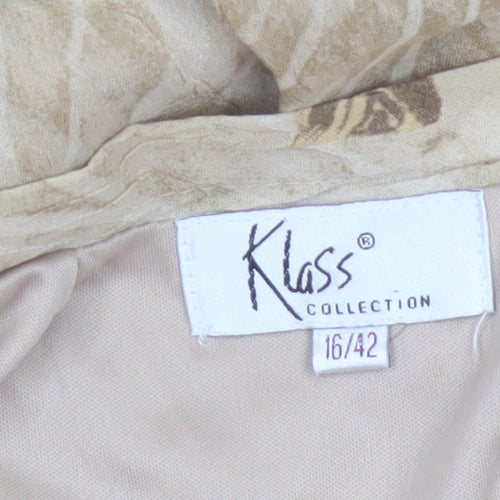 Kloss Collection Women's Beige UK 16 Long Paisley Pencil Skirt