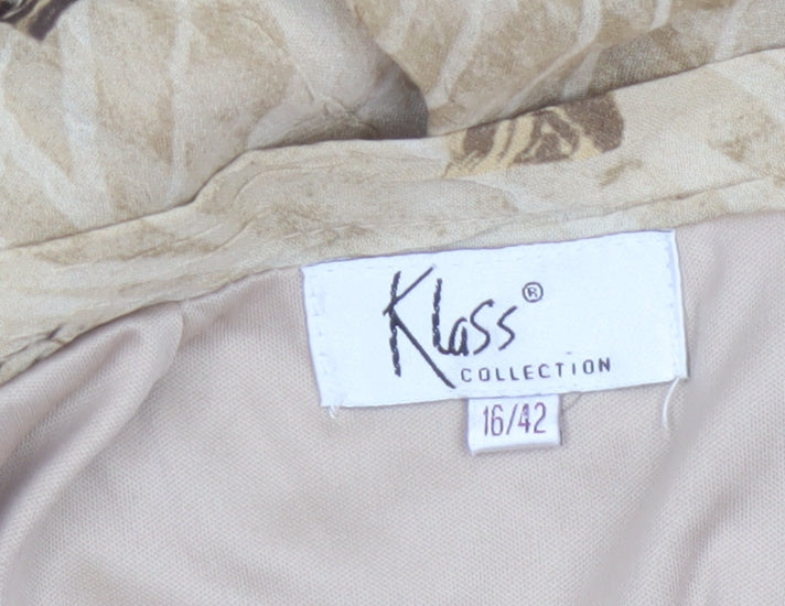 Kloss Collection Women's Beige UK 16 Long Paisley Pencil Skirt