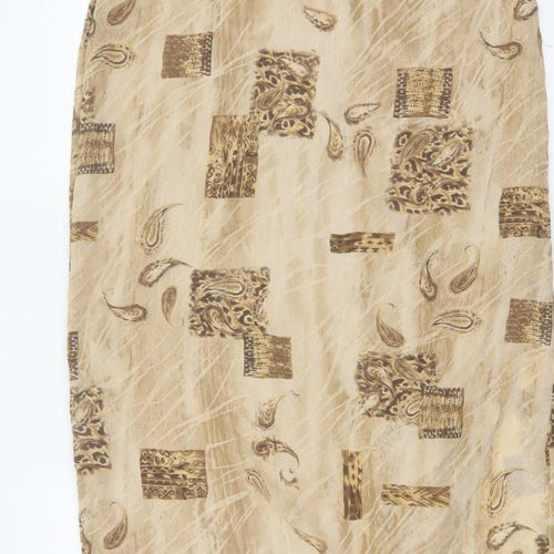 Kloss Collection Women's Beige UK 16 Long Paisley Pencil Skirt