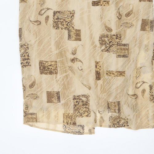Kloss Collection Women's Beige UK 16 Long Paisley Pencil Skirt
