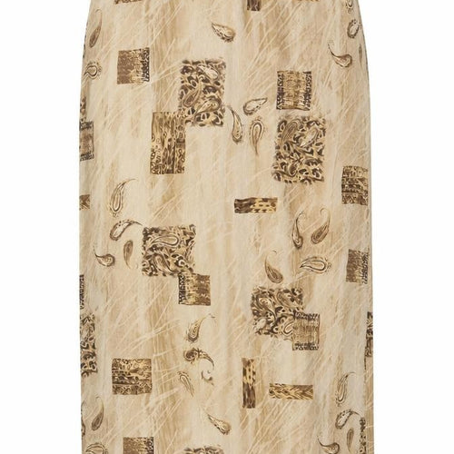 Kloss Collection Women's Beige UK 16 Long Paisley Pencil Skirt