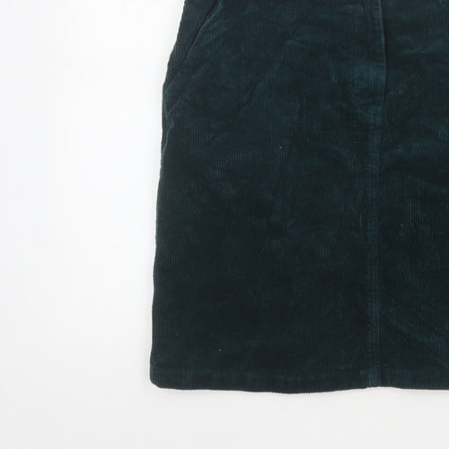 M&Co Women's Teal Green UK 14 Corduroy Pencil Knee Skirt Pockets