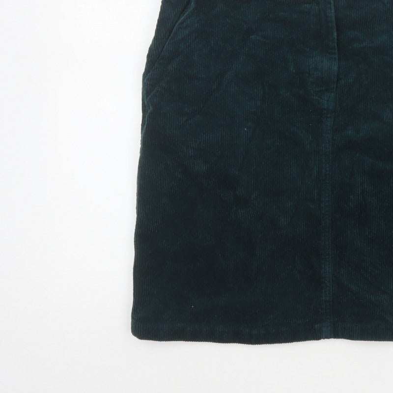 M&Co Women's Teal Green UK 14 Corduroy Pencil Knee Skirt Pockets