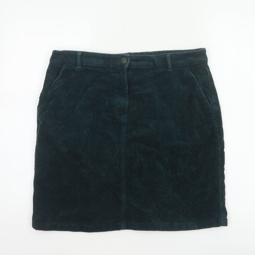 M&Co Women's Teal Green UK 14 Corduroy Pencil Knee Skirt Pockets