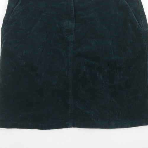 M&Co Women's Teal Green UK 14 Corduroy Pencil Knee Skirt Pockets