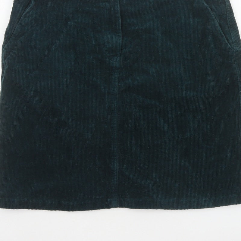 M&Co Women's Teal Green UK 14 Corduroy Pencil Knee Skirt Pockets