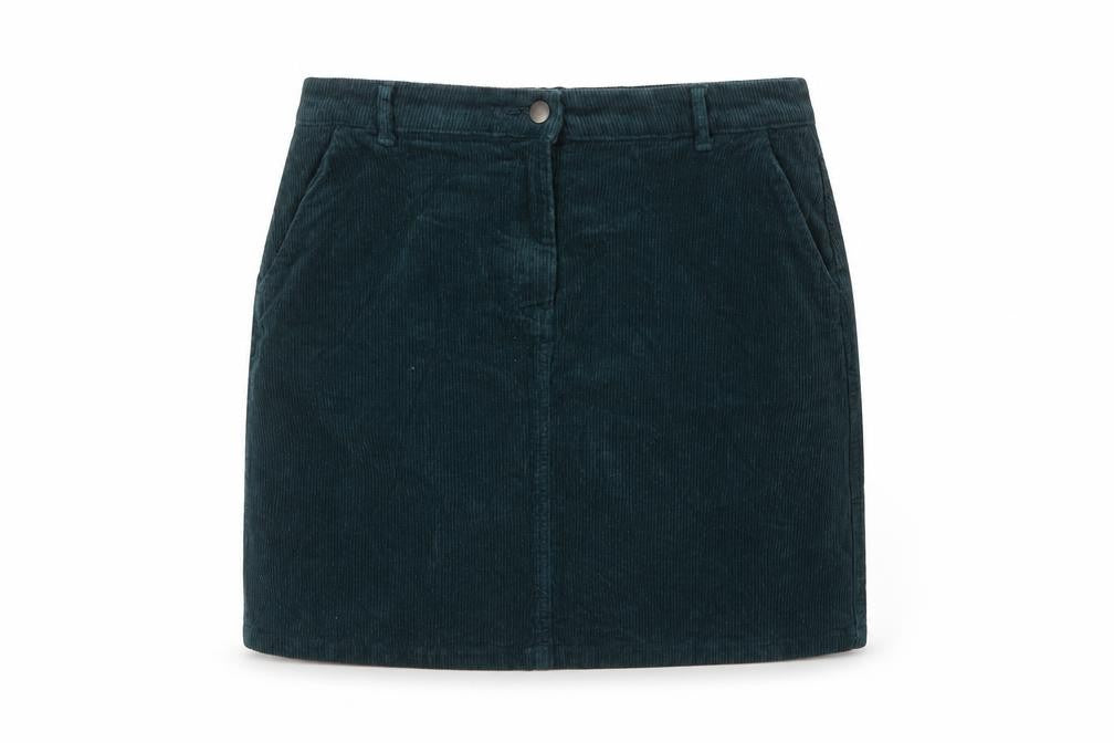M&Co Women's Teal Green UK 14 Corduroy Pencil Knee Skirt Pockets