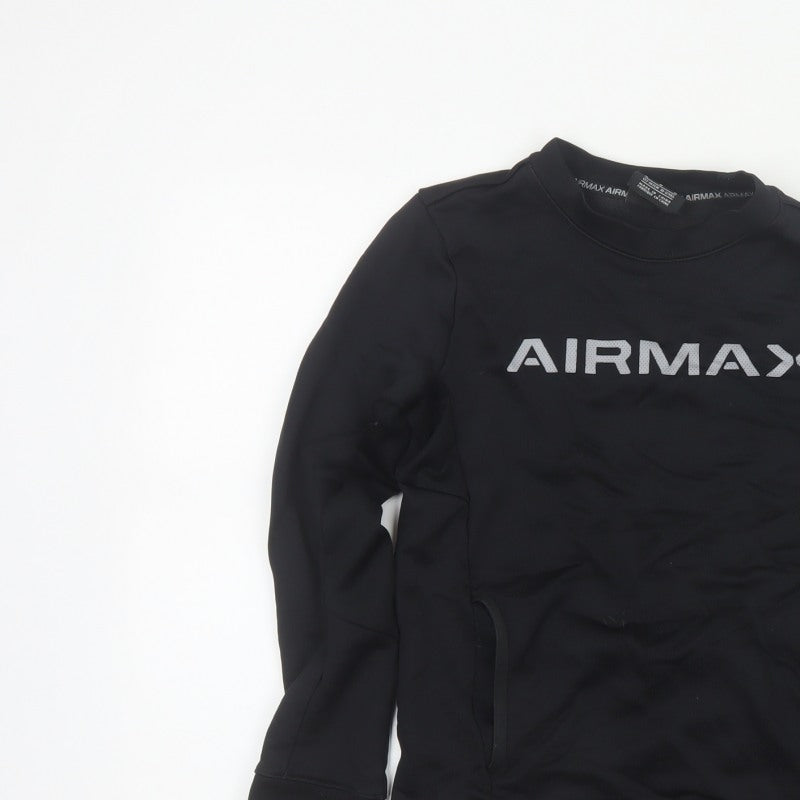 Additional view of Nike boys’ black 11-12 years air max logo crew neck pullover sweatshirt