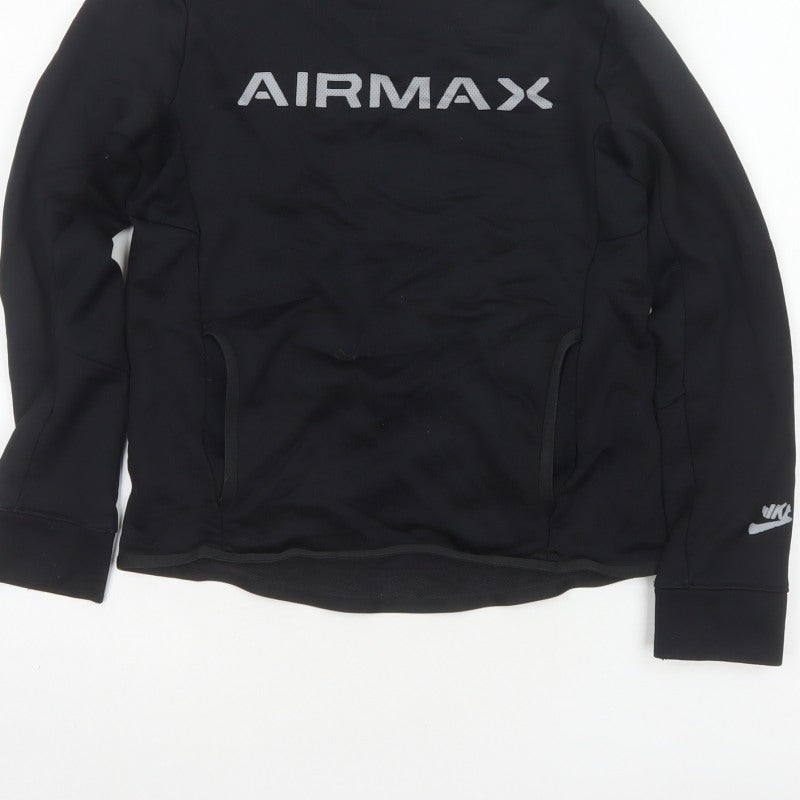 Additional view of Nike boys’ black 11-12 years air max logo crew neck pullover sweatshirt