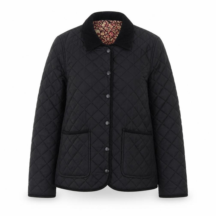 Hearts & Bows Women Black UK 6 Quilted Jacket Floral Lined