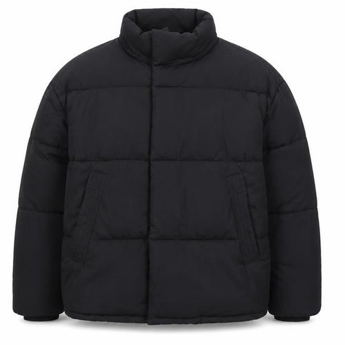 Zara Men Black XL Quilted Puffer Jacket Stand Collar