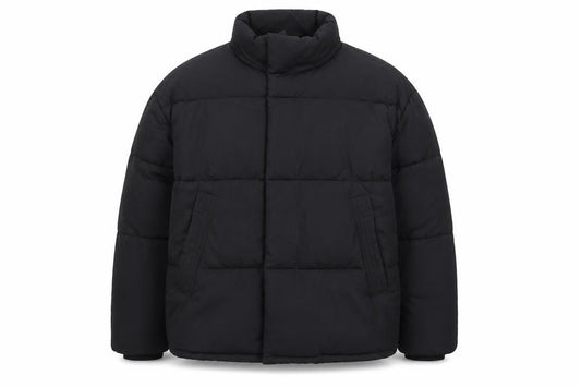 Zara Men Black XL Quilted Puffer Jacket Stand Collar