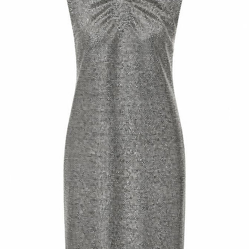 Topshop Women Gold Metallic Bodycon Knee Length Dress UK 12