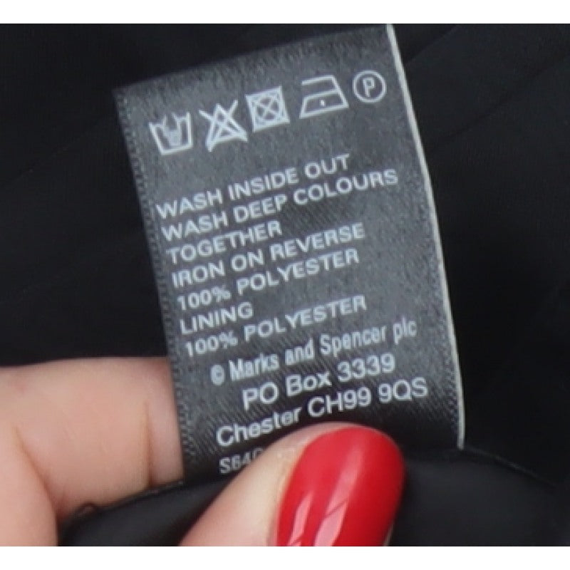 Marks and Spencer Women Black UK 10 Layered Chiffon Pencil Skirt