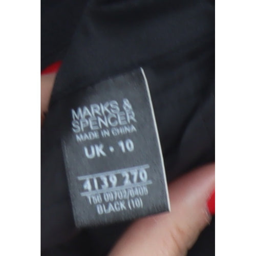Marks and Spencer Women Black UK 10 Layered Chiffon Pencil Skirt