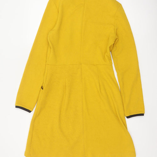 Uttam Boutique Women Yellow UK 10 Fit & Flare Jacquard Dress