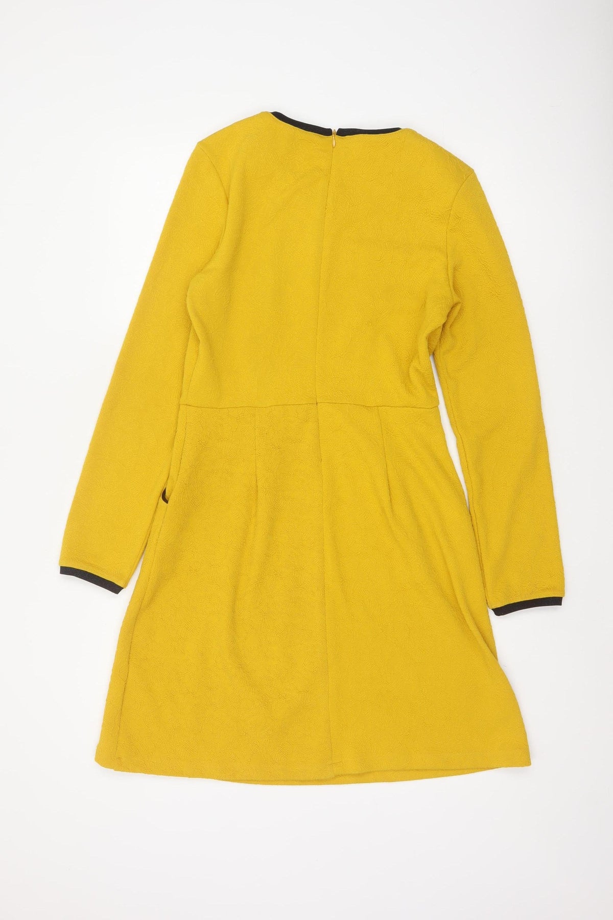 Uttam Boutique Women Yellow UK 10 Fit & Flare Jacquard Dress