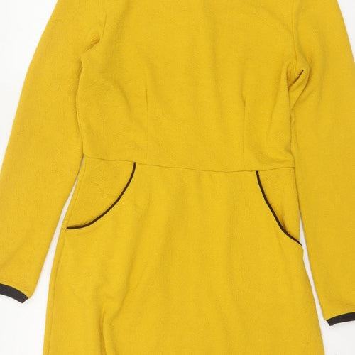 Uttam Boutique Women Yellow UK 10 Fit & Flare Jacquard Dress