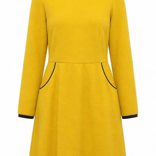 Uttam Boutique Women Yellow UK 10 Fit & Flare Jacquard Dress