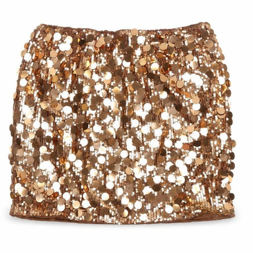PrettyLittleThing Women’s Gold Sequin Mini Pencil Skirt UK 16