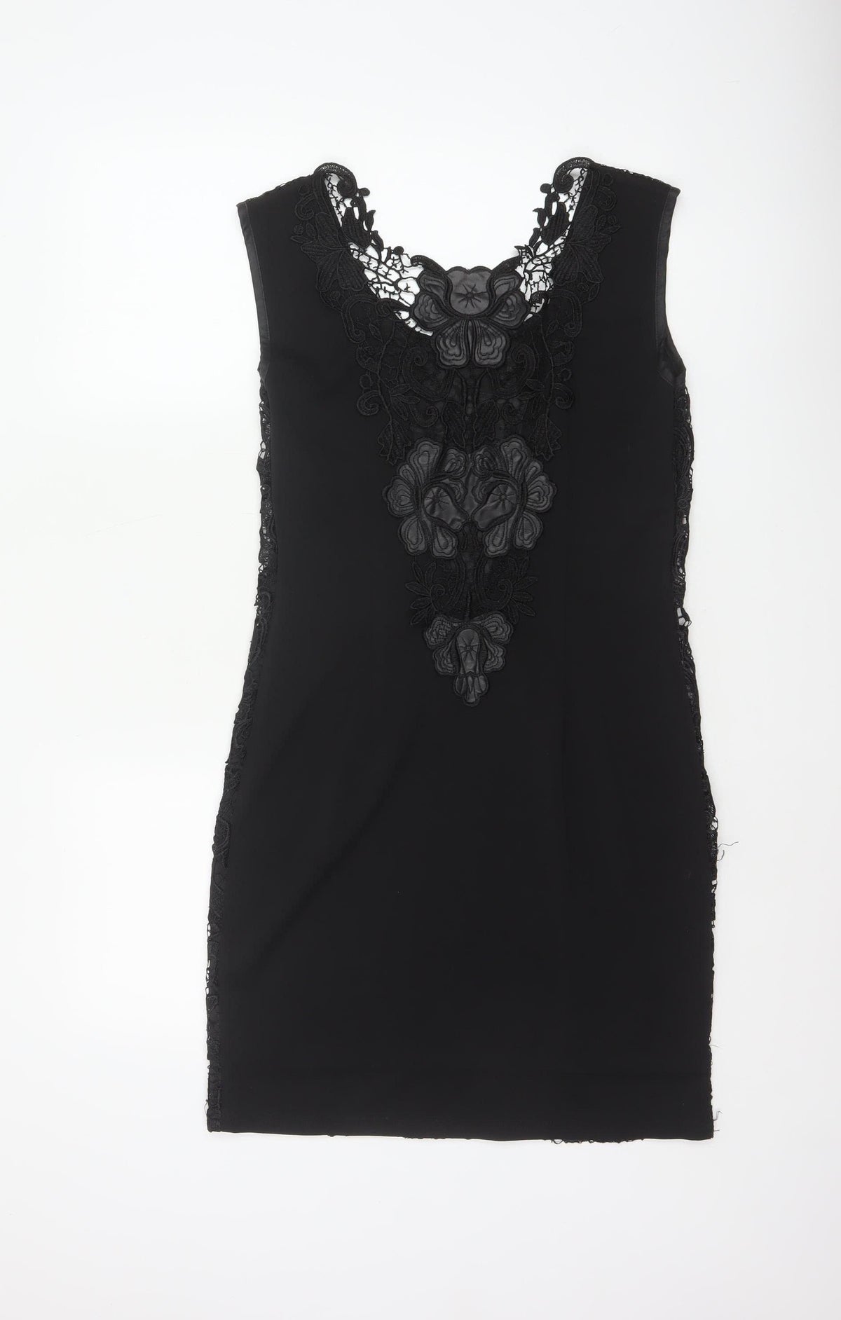 Pussycat London Women’s Black UK 12 Bodycon Floral Lace Dress