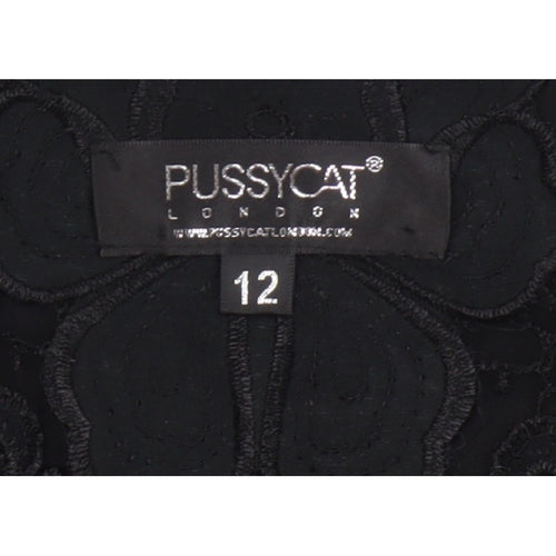 Pussycat London Women’s Black UK 12 Bodycon Floral Lace Dress