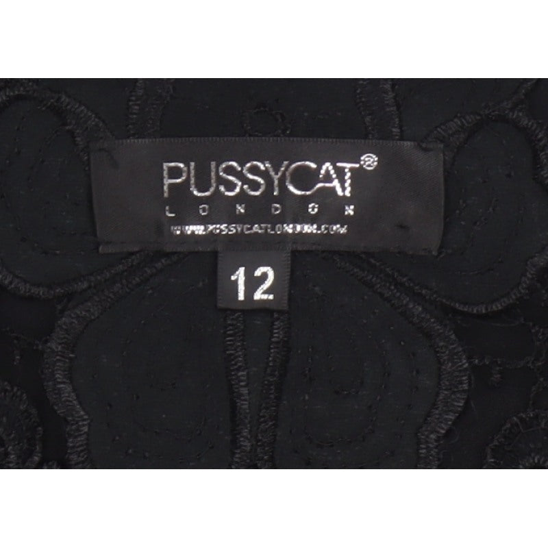 Pussycat London Women’s Black UK 12 Bodycon Floral Lace Dress