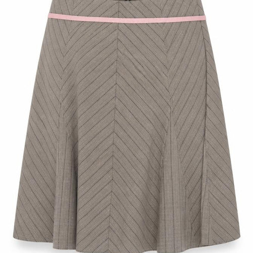 Marks & Spencer Women Beige UK 18 A-Line Knee Striped Skirt