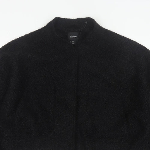 Boohoo Women’s Black UK 14 Cropped Teddy Fleece Open Jacket