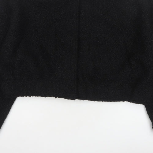 Boohoo Women’s Black UK 14 Cropped Teddy Fleece Open Jacket
