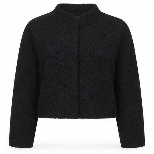Boohoo Women’s Black UK 14 Cropped Teddy Fleece Open Jacket
