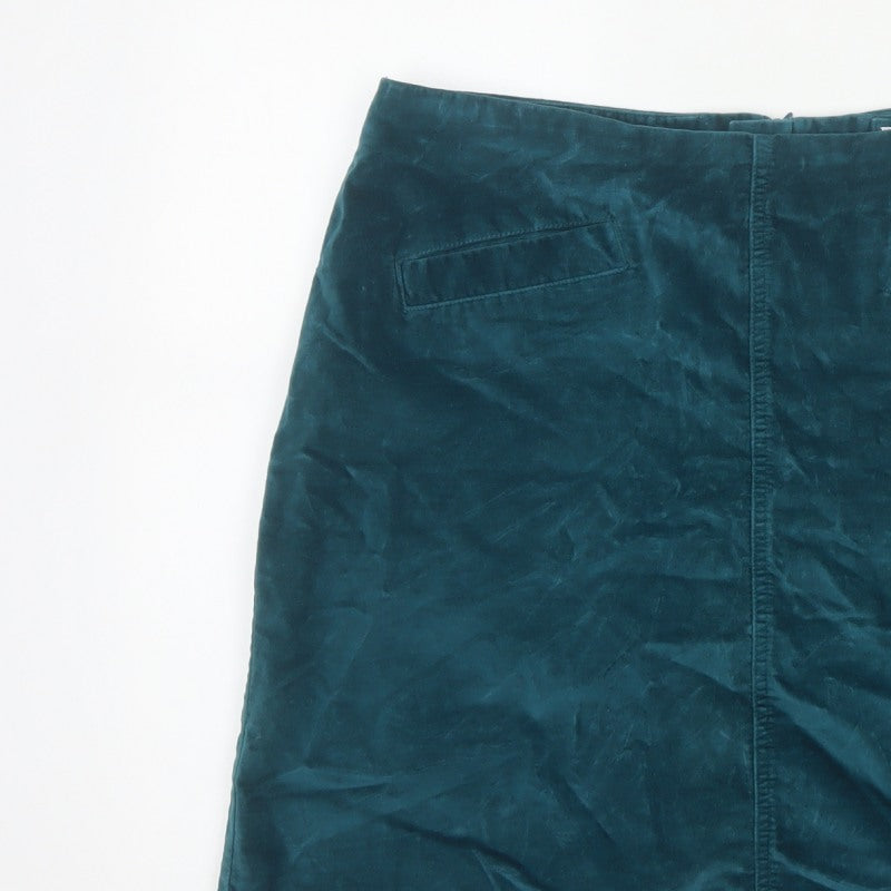 Mistral Women Green UK 14 Velvet Mini Straight Pencil Skirt