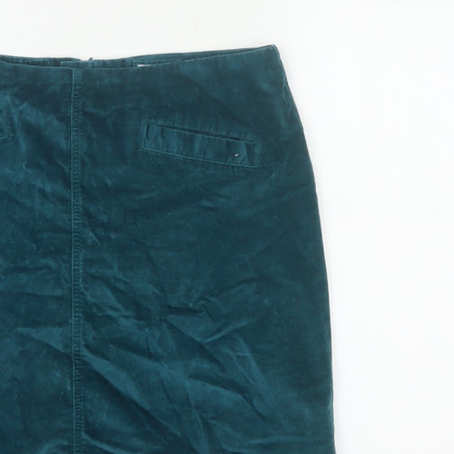 Mistral Women Green UK 14 Velvet Mini Straight Pencil Skirt