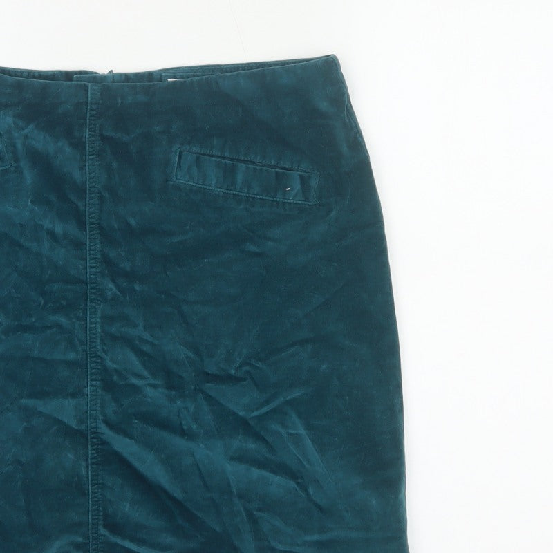 Mistral Women Green UK 14 Velvet Mini Straight Pencil Skirt