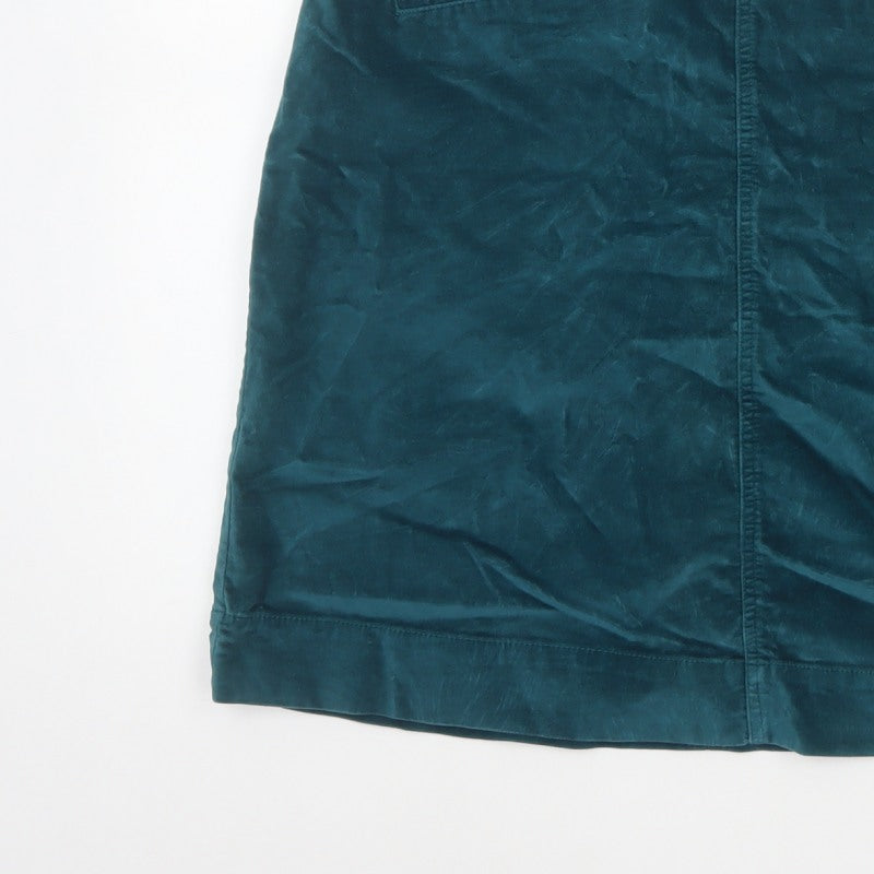 Mistral Women Green UK 14 Velvet Mini Straight Pencil Skirt