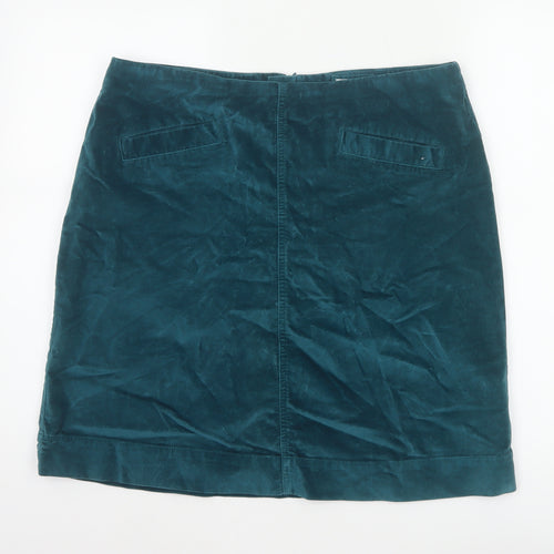 Mistral Women Green UK 14 Velvet Mini Straight Pencil Skirt