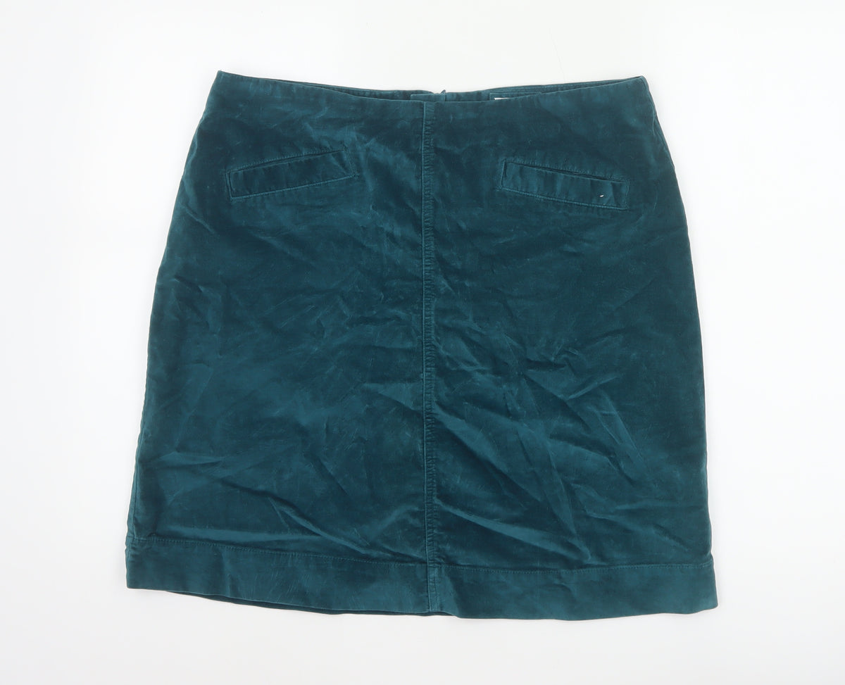 Mistral Women Green UK 14 Velvet Mini Straight Pencil Skirt