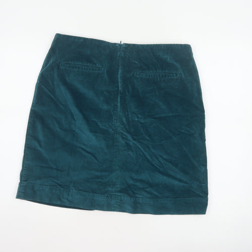 Mistral Women Green UK 14 Velvet Mini Straight Pencil Skirt