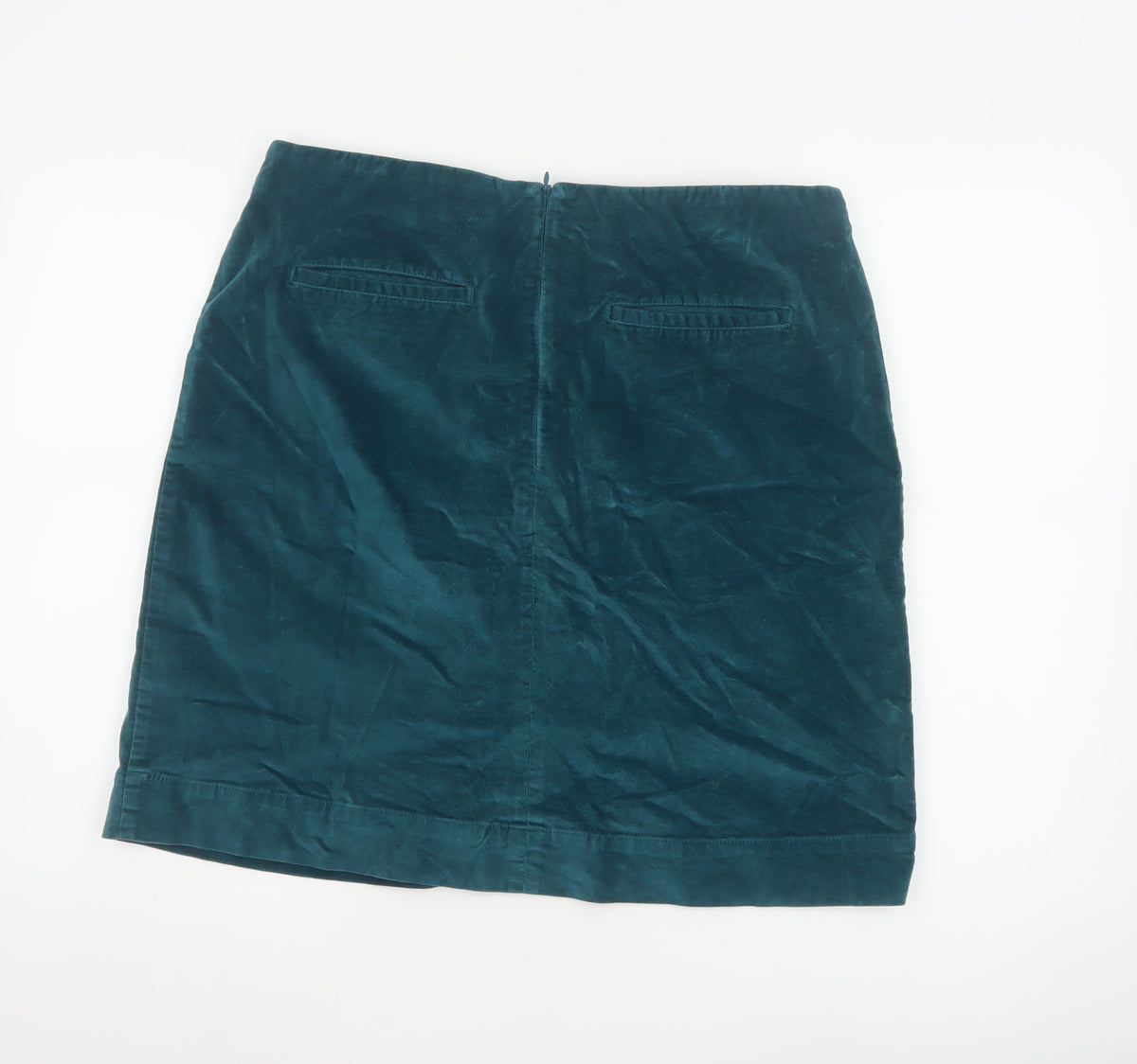 Mistral Women Green UK 14 Velvet Mini Straight Pencil Skirt