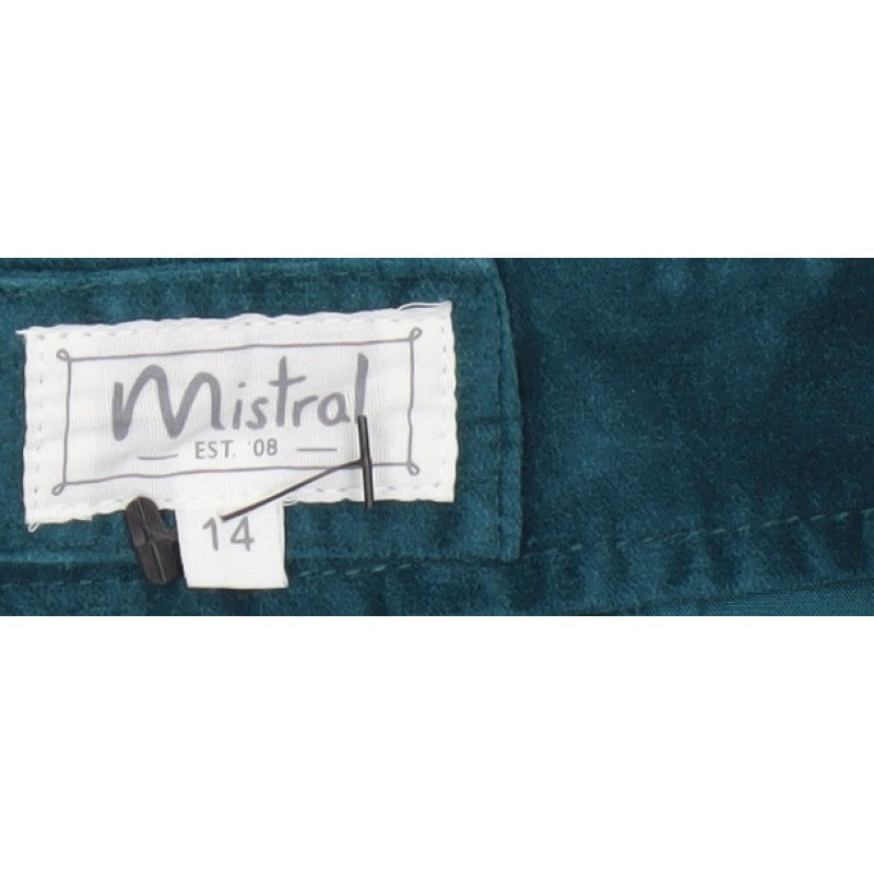 Mistral Women Green UK 14 Velvet Mini Straight Pencil Skirt