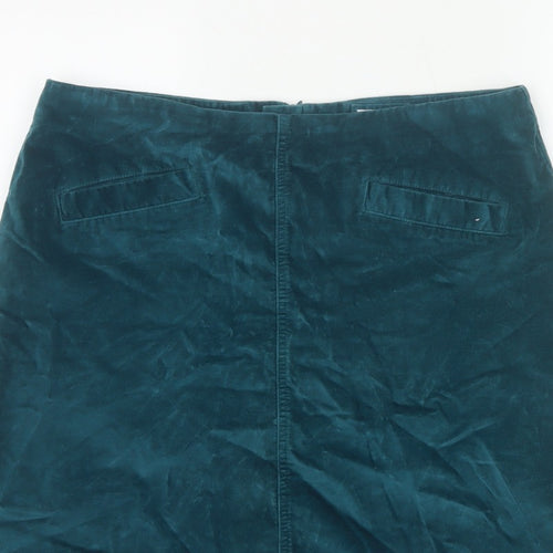Mistral Women Green UK 14 Velvet Mini Straight Pencil Skirt