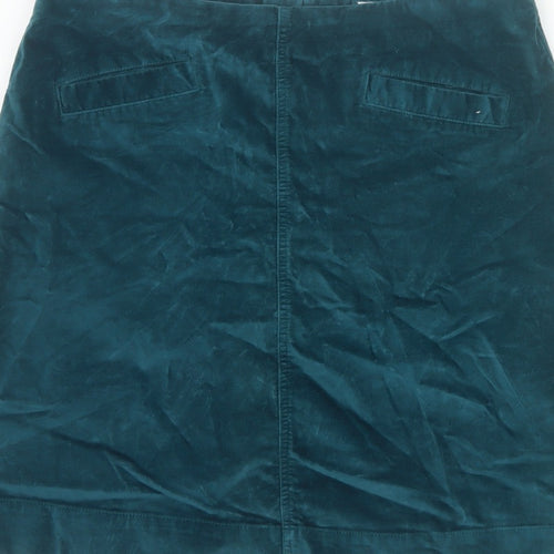 Mistral Women Green UK 14 Velvet Mini Straight Pencil Skirt