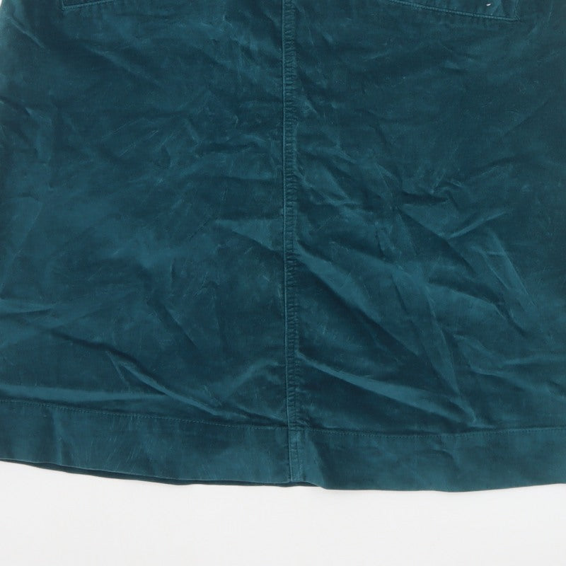 Mistral Women Green UK 14 Velvet Mini Straight Pencil Skirt