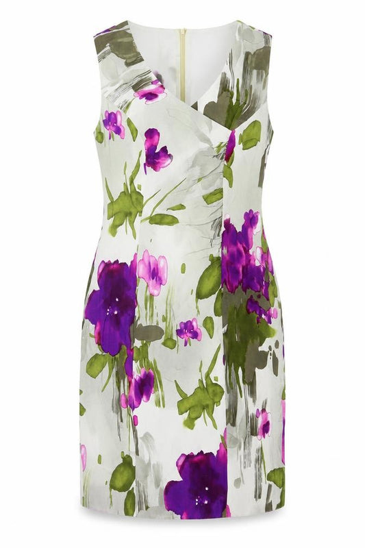 Front view of Alex & Co. Women’s Multicoloured Floral Sheath Dress UK 10 Sleeveless
