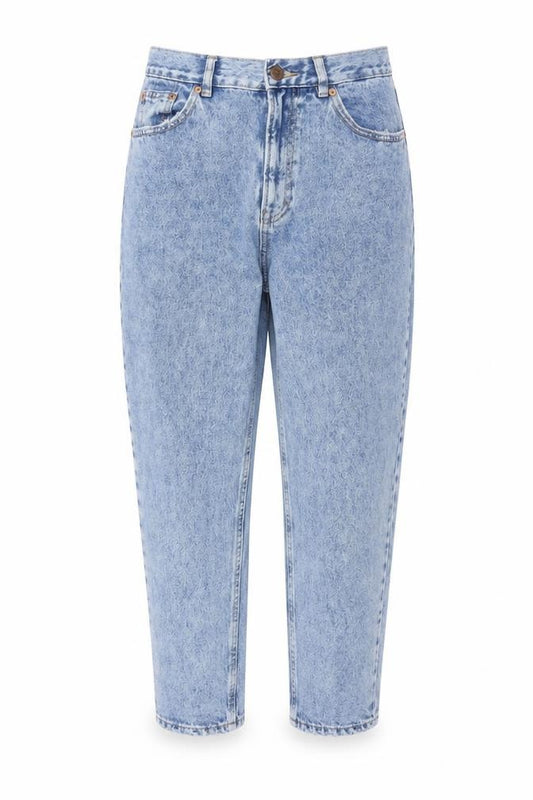 Pull&Bear Women Blue High Rise Mom Jeans UK 10 Light Wash Denim