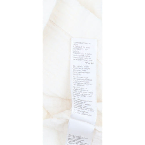 Fat Face Women Ivory UK 20 Basic Cotton Tie-Back V-Neck Blouse
