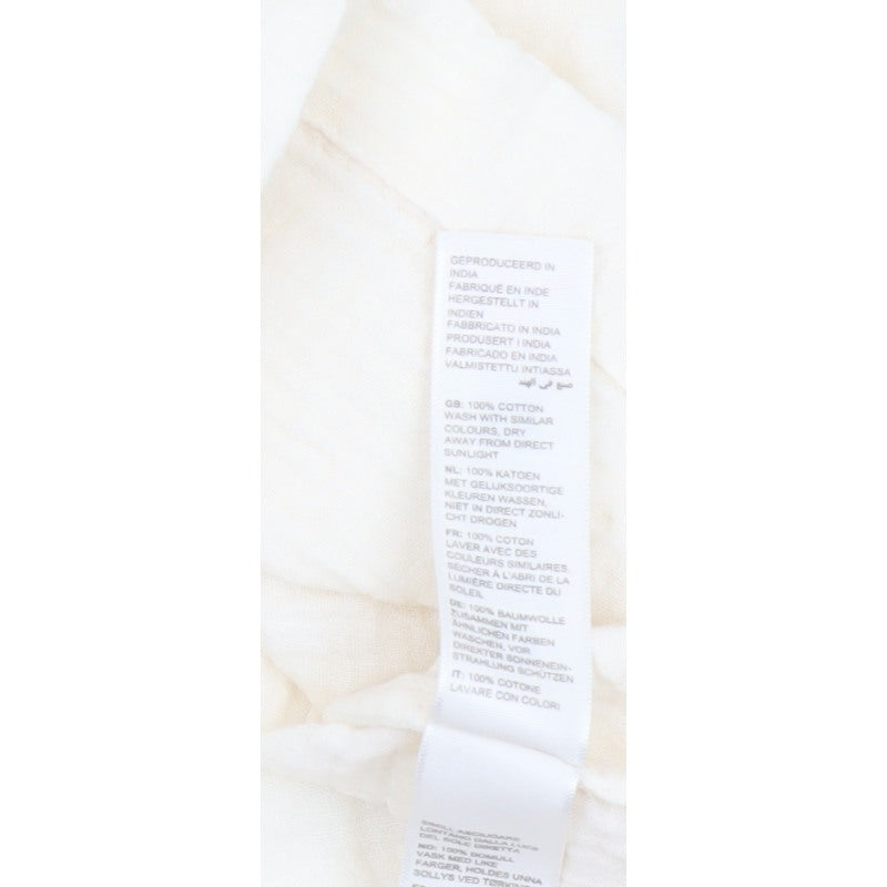 Fat Face Women Ivory UK 20 Basic Cotton Tie-Back V-Neck Blouse