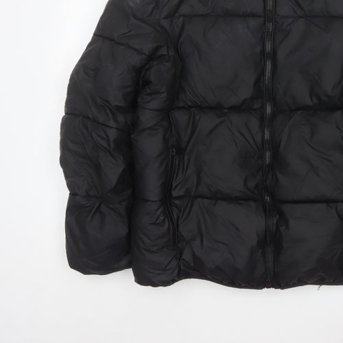 Zara Men Black M Puffer Jacket Quilted Full Zip Insulated